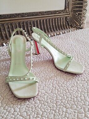 CHRISTIAN LOUBOUTIN Rosa Spike Slingback Heeled Sandals EU 38.5 US 8.5 Org $995
